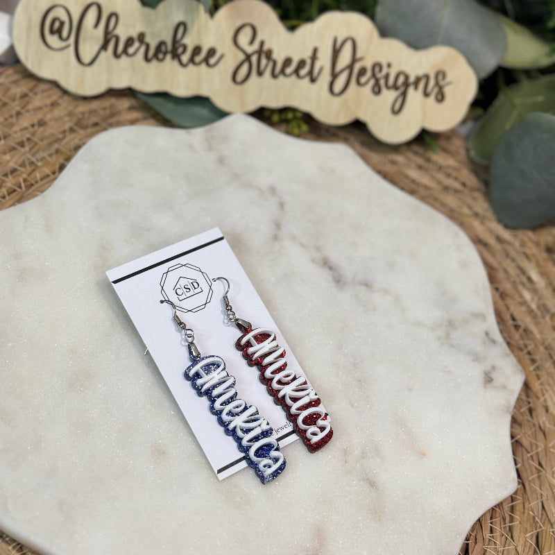 Pair of earrings on a card 