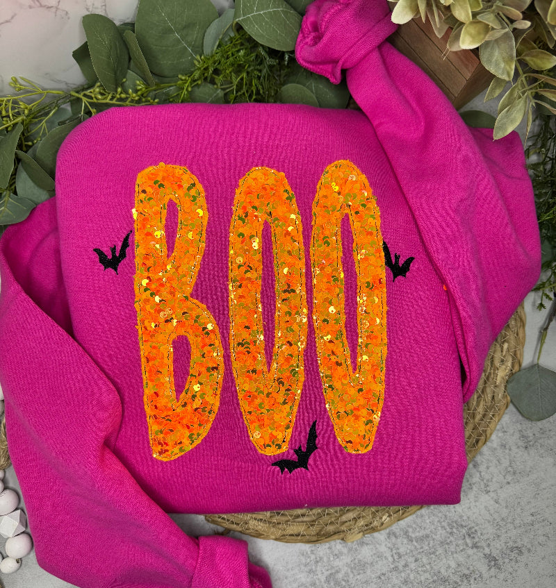 BOO Sequined Applique Sweatshirt