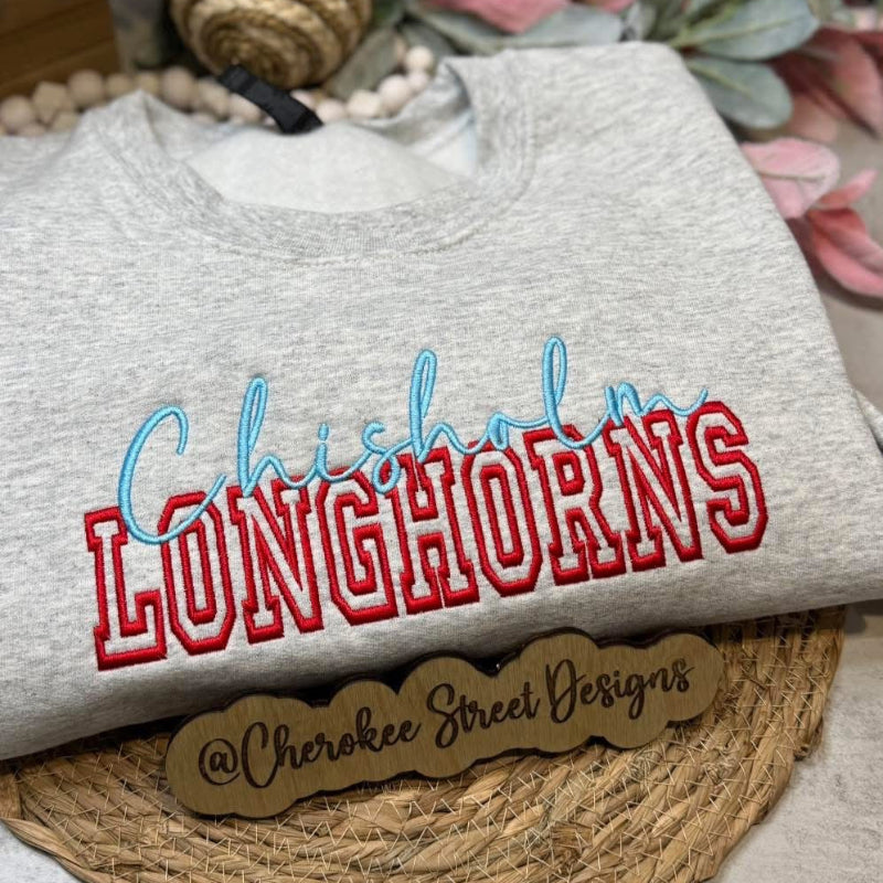 School Spirit Embroidered Sweatshirt