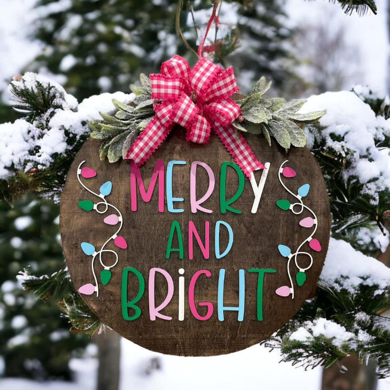 Merry and Bright Door Hanger
