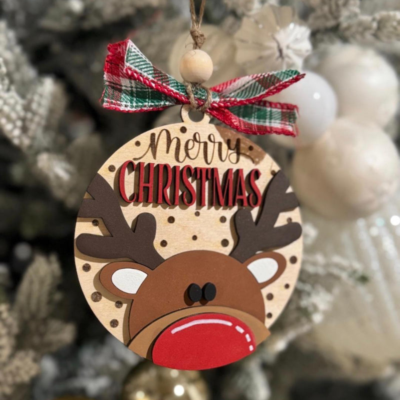Merry Christmas Moose Ornament