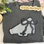 Gray sweatshirt with a decorative design