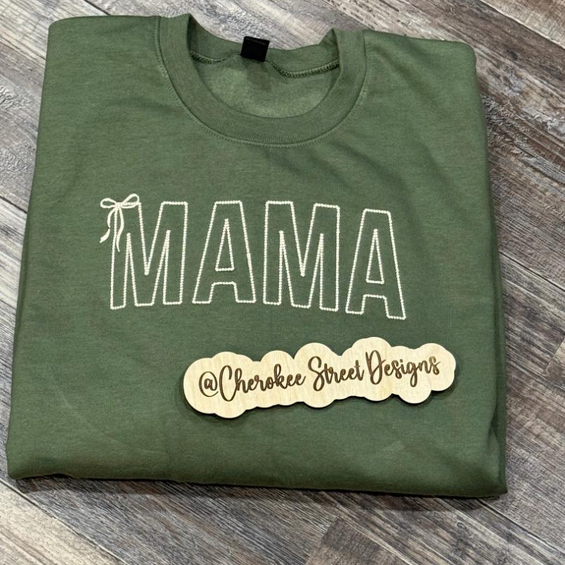 MAMA Dot Font Embroidered Sweatshirt