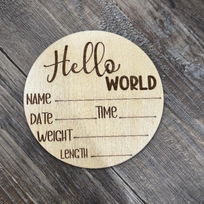 Hello World/Hey Y'all Newborn Birth Stat Sign