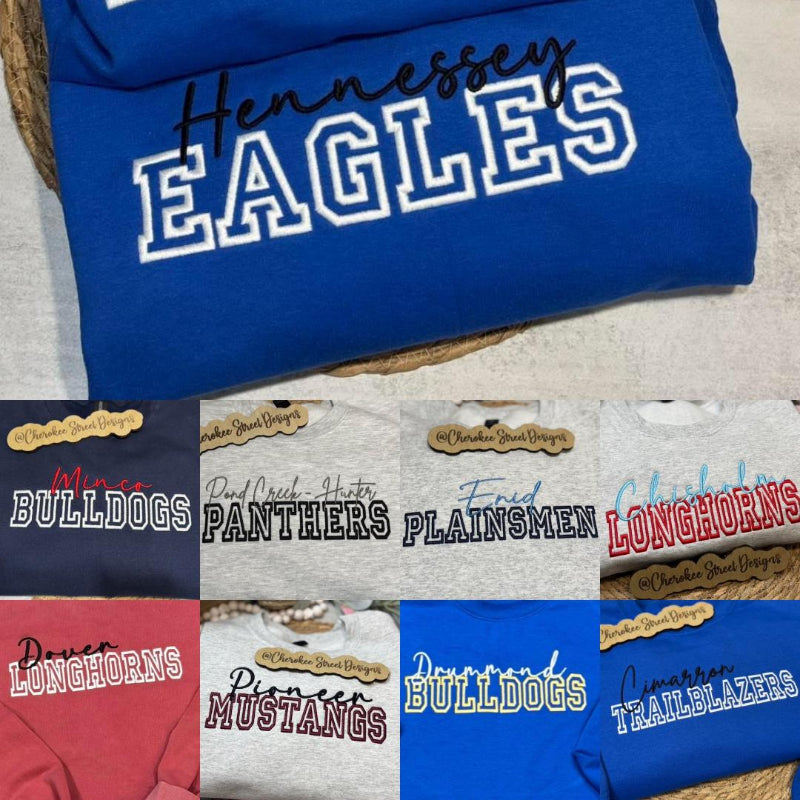 School Spirit Embroidered Sweatshirt